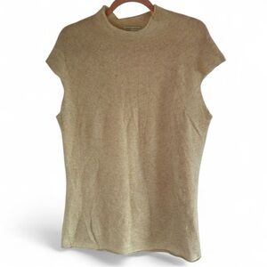 Banana Republic Cream Wool and Rabbit Hair Soft Sleeveless Mock Neck Knit Top